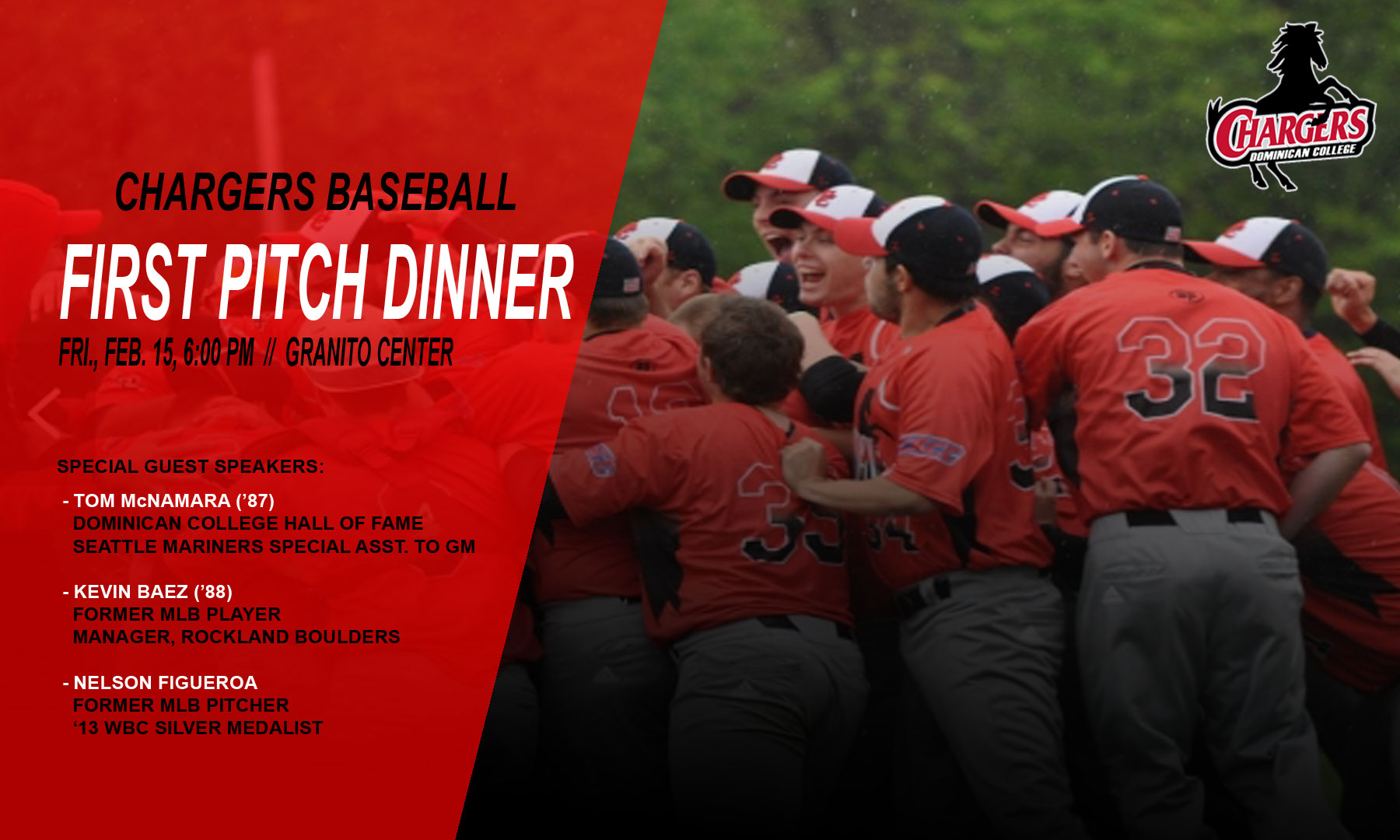 CHARGERS BASEBALL TO HOLD FIRST PITCH DINNER