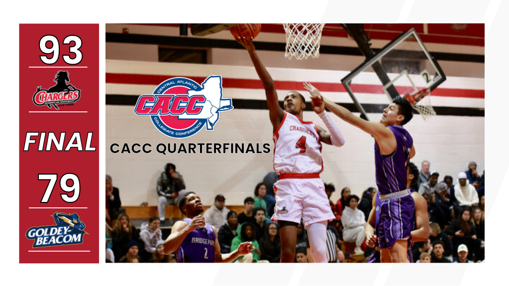 CHARGERS DEFEAT GOLDEY-BEACOM COLLEGE ADVANCE TO CACC SEMIFINALS