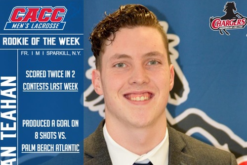 Lorcan Teahan has been named the CACC Rookie of the Week for the week ending March 4th.