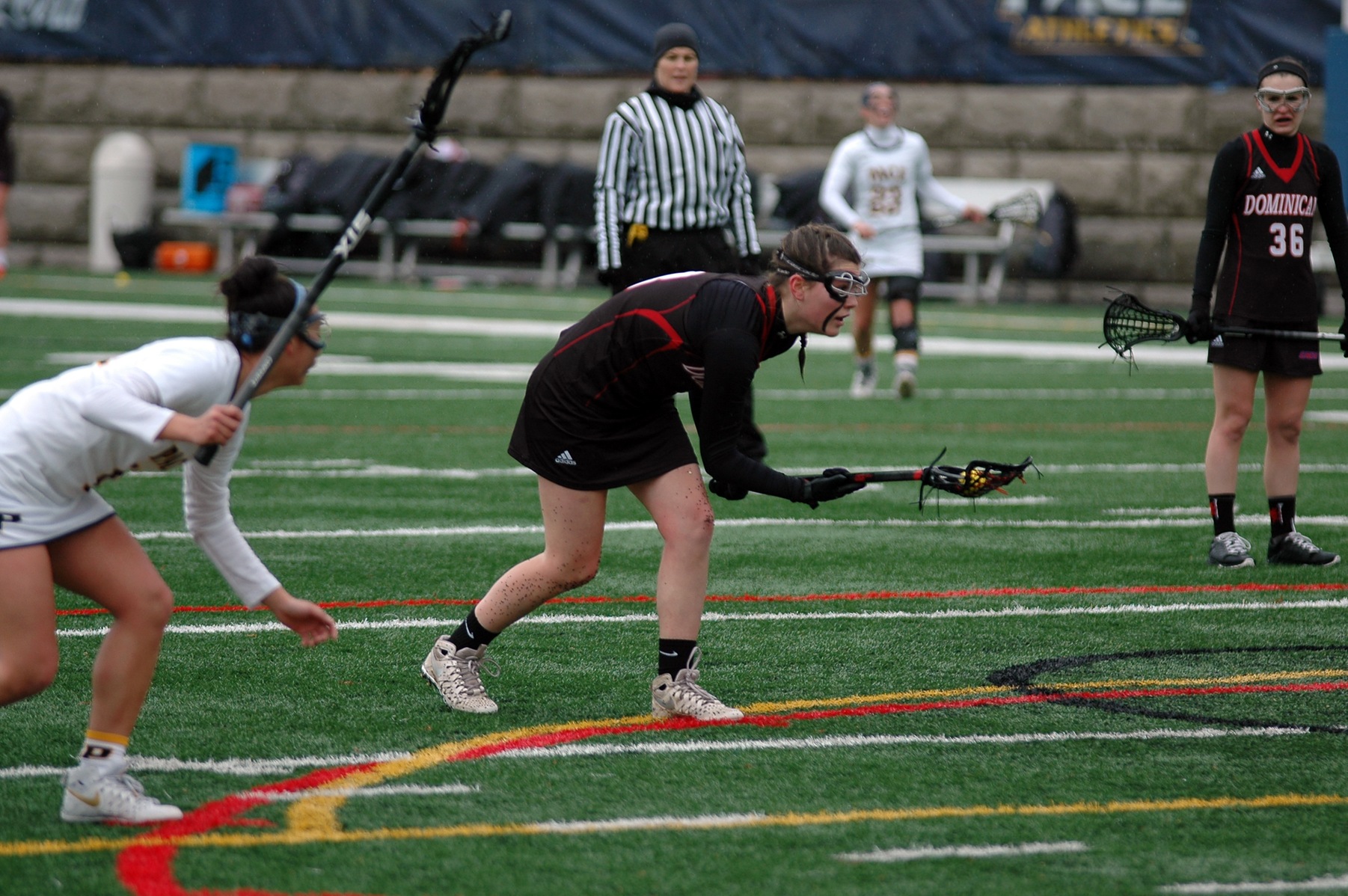The women's lacrosse team improved to 2-1 in CACC play with a win over Holy Family University.