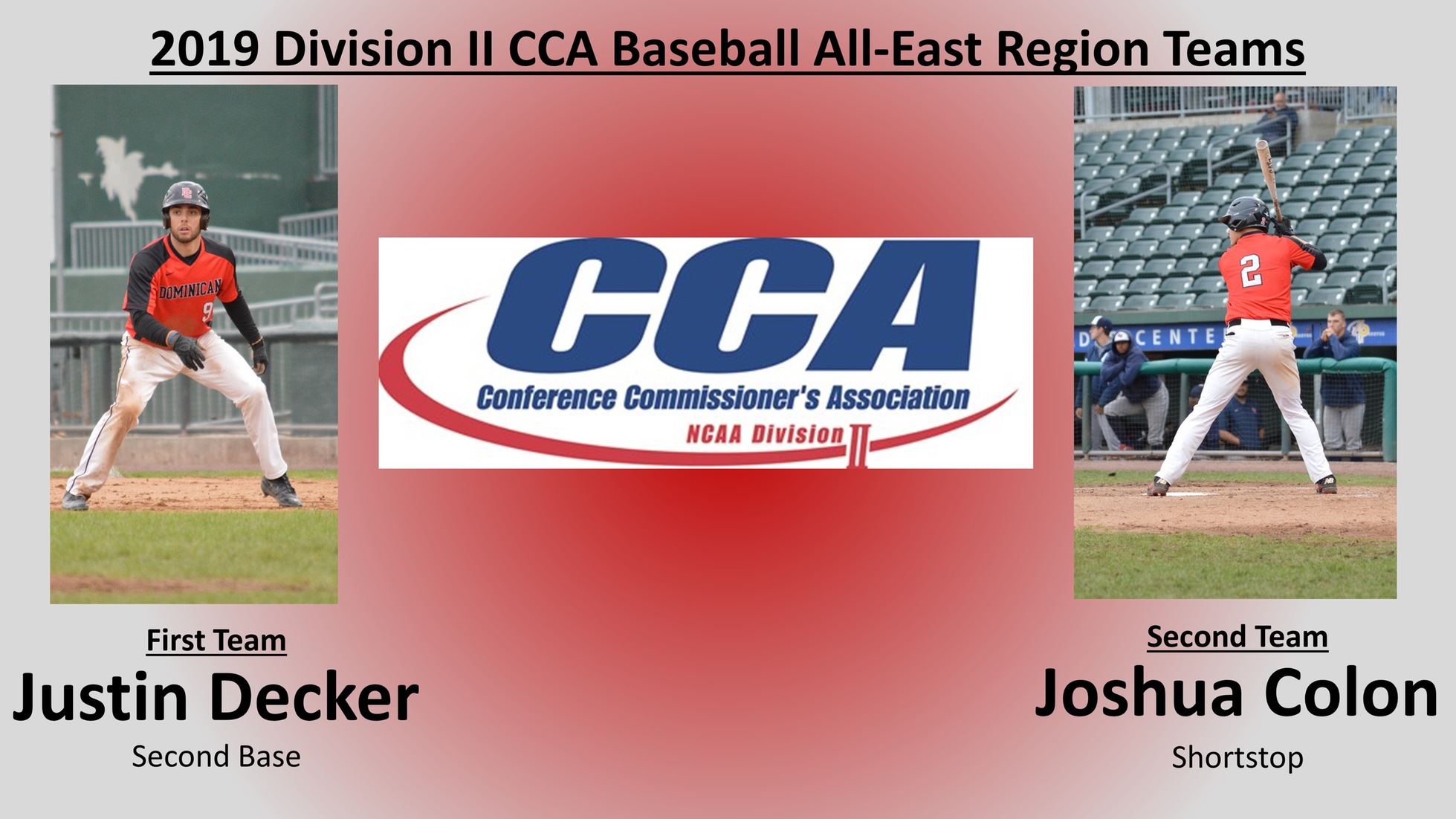 DECKER AND COLON NAMED TO D2CCA BASEBALL ALL-EAST REGION TEAMS