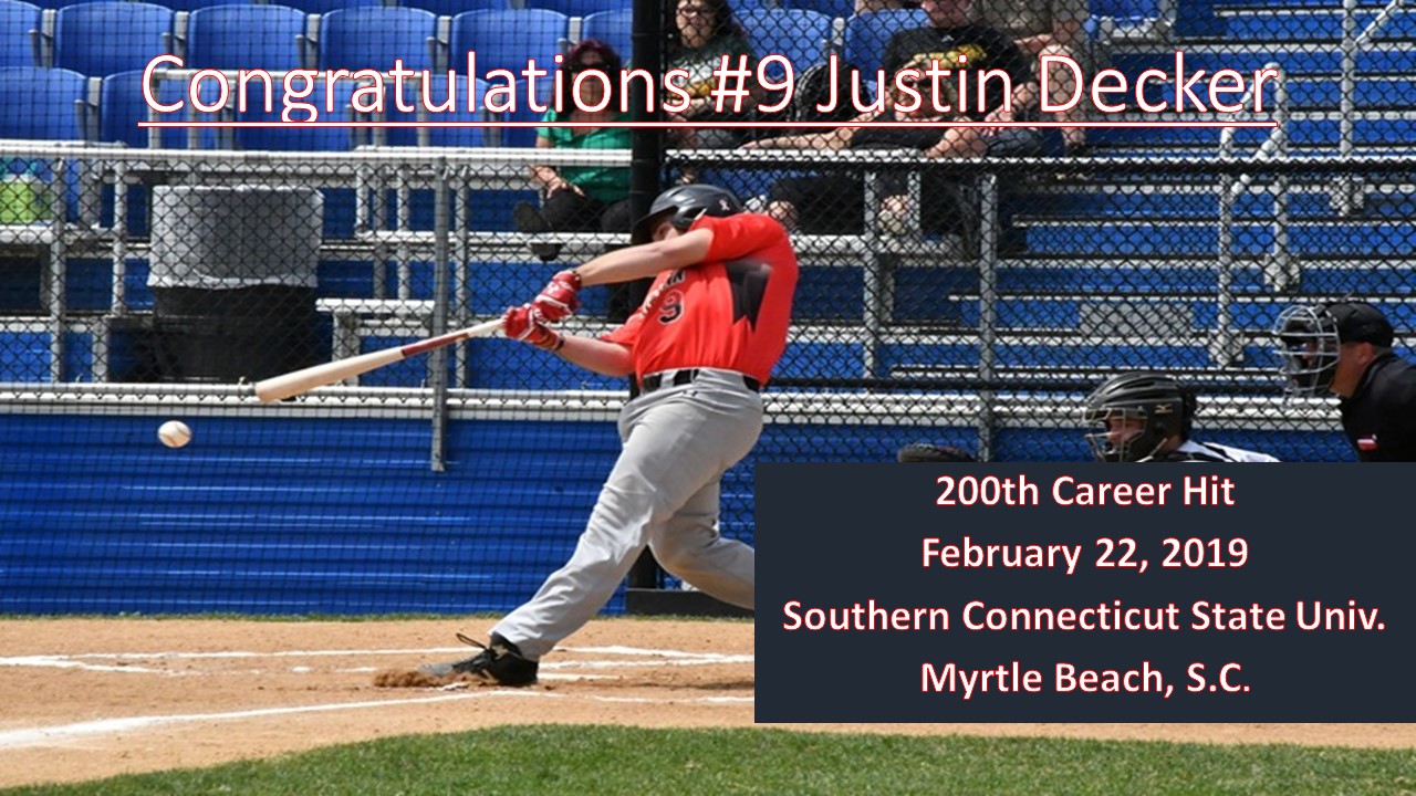CONGRATULATIONS TO DOMINICAN'S JUSTIN DECKER ON HIS 200TH CAREER HIT