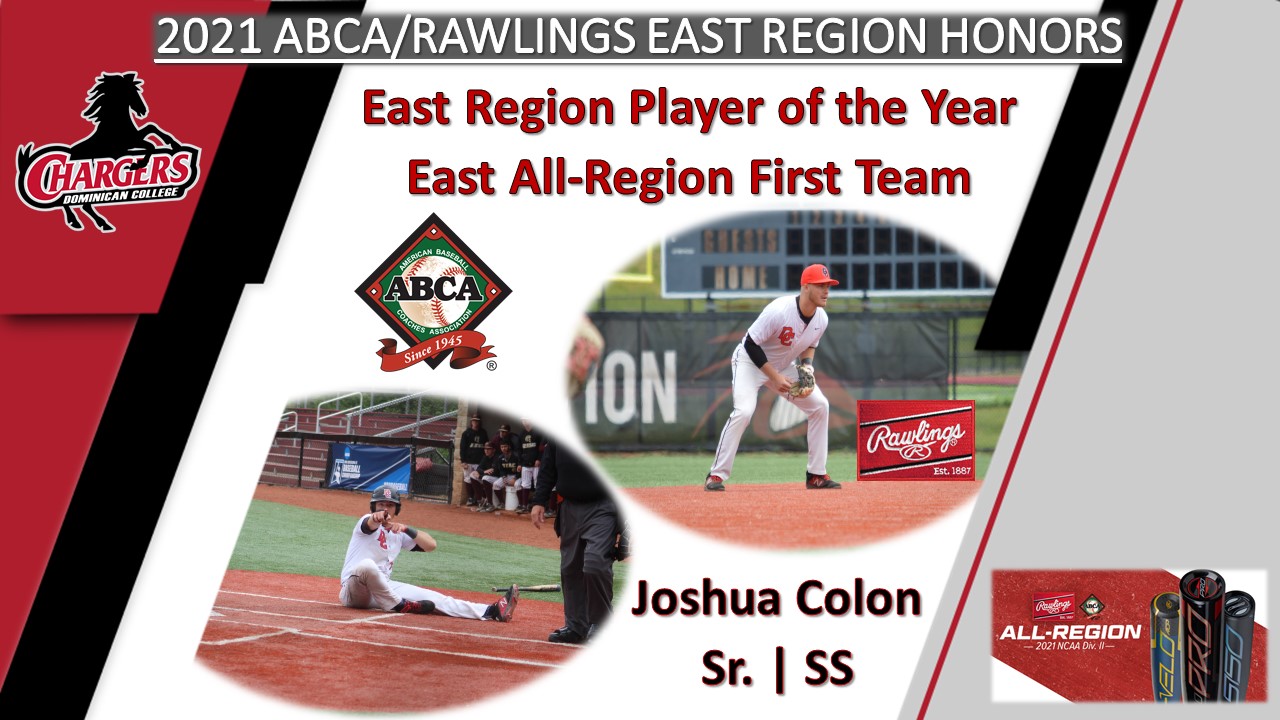 BASEBALL'S COLON NAMED ABCA EAST REGION PLAYER OF YEAR AND EAST ALL-REGION FIRST TEAM