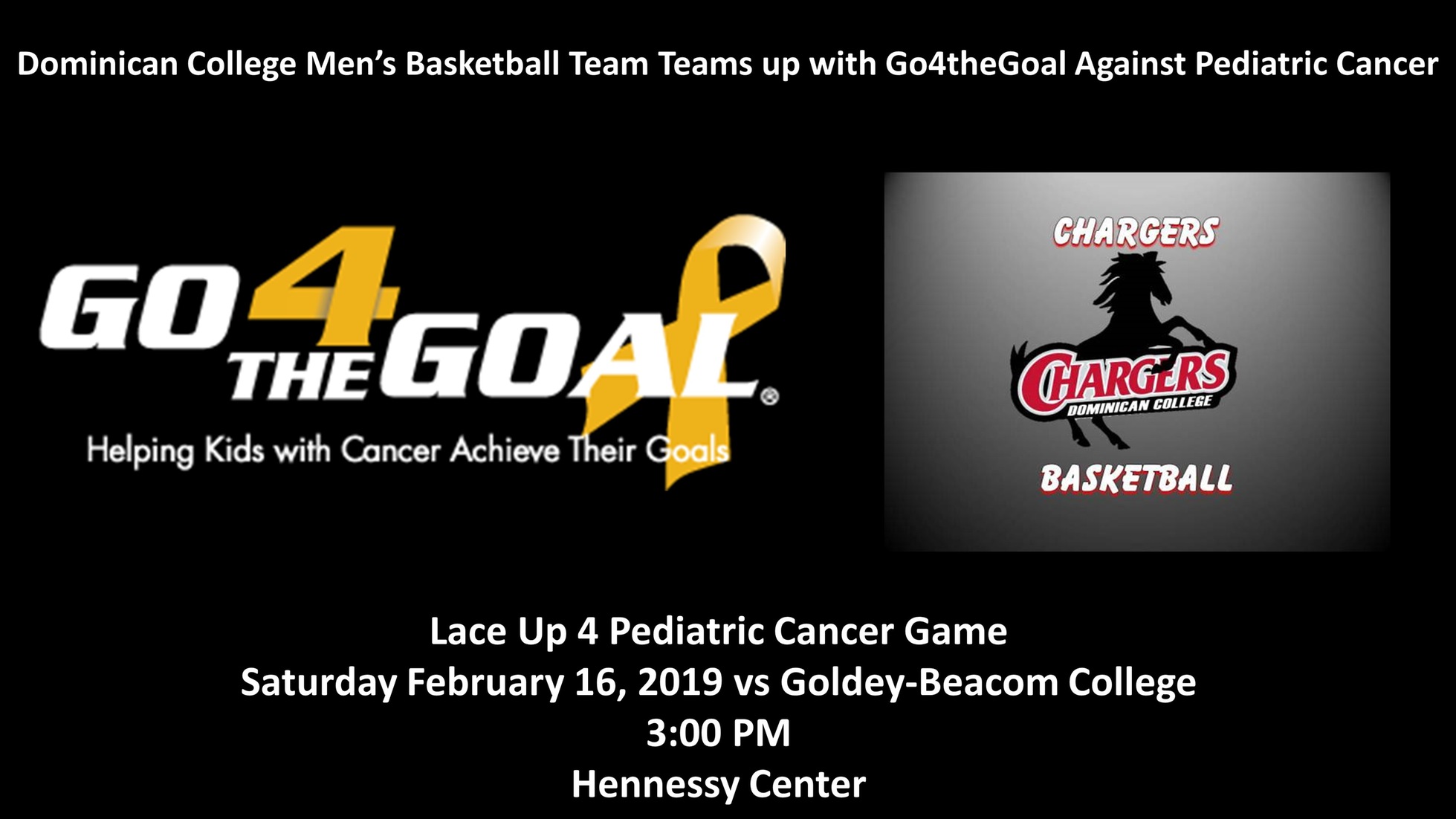 MEN’S BASKETBALL TEAMS UP WITH GO4THEGOAL AGAINST PEDIATRIC CANCER
