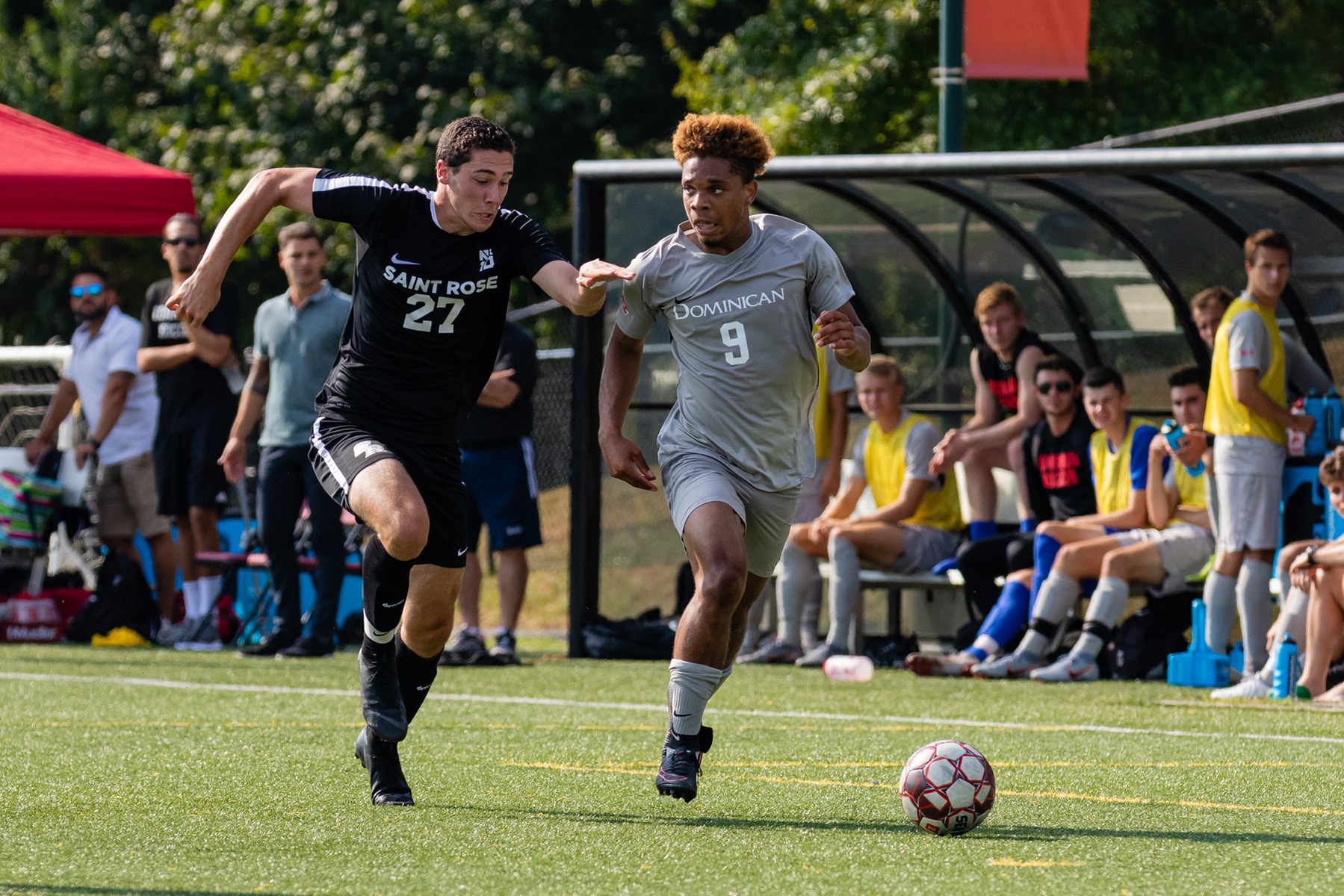 Jean Paul Lyons netted two goals to help lead the men's soccer team past Caldwell University.