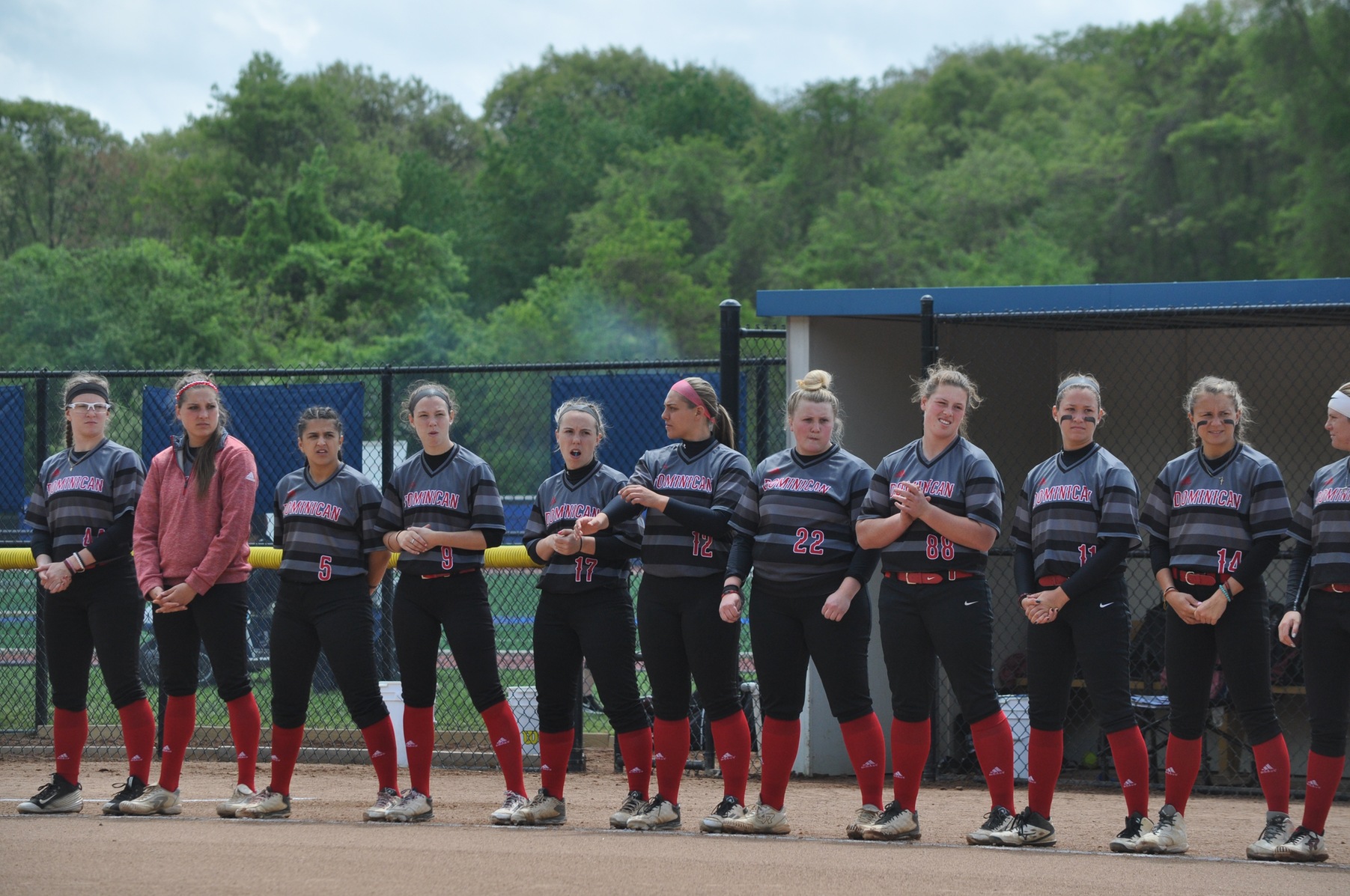 Softball splits CACC double-header with Bloomfield College this afternoon in games on the DC Softball Field.